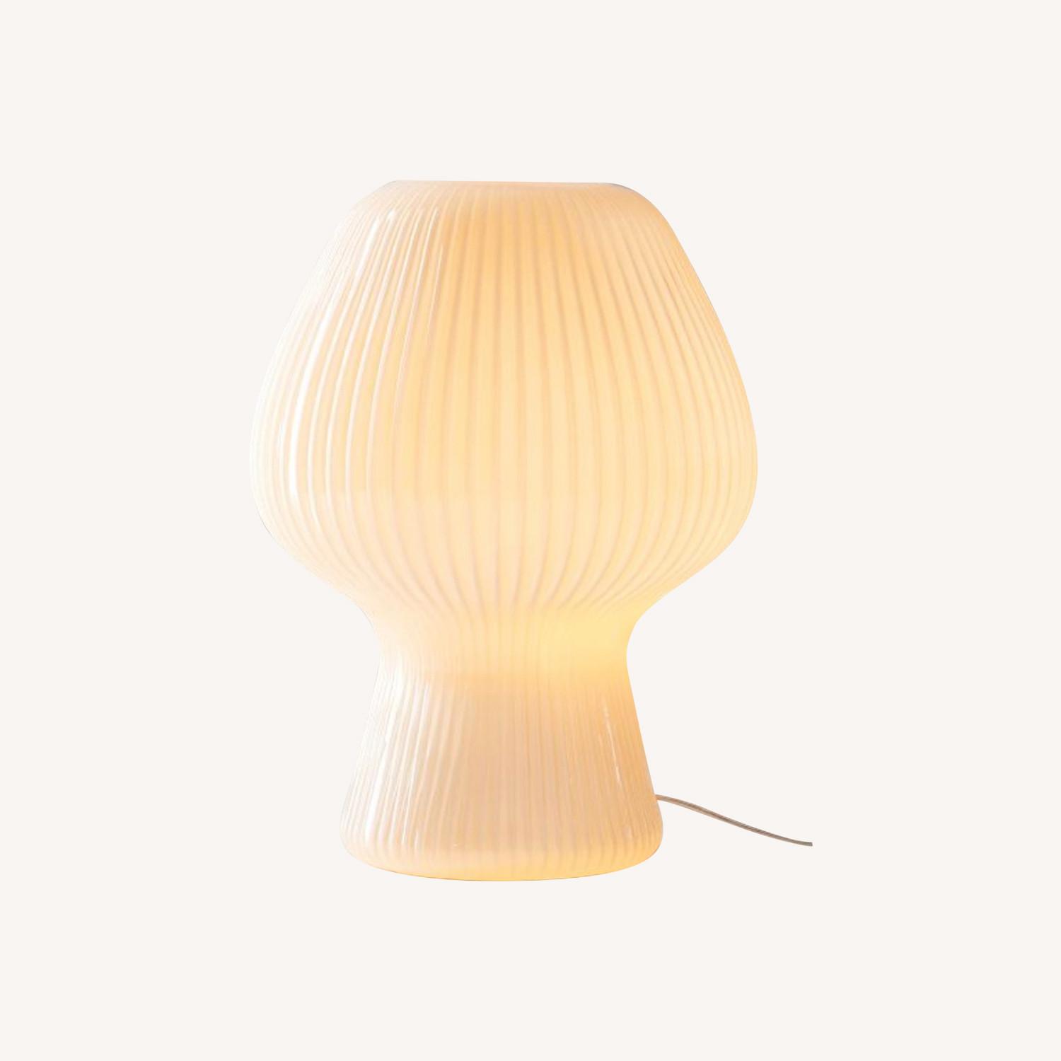 West Elm Ribbed Glass Table Lamp (13") - image-0
