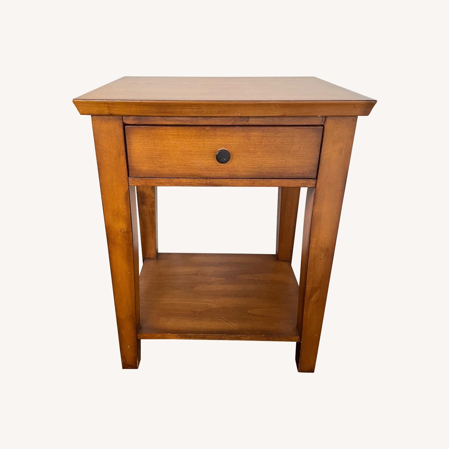 Pottery Barn Walnut End Table - image-0