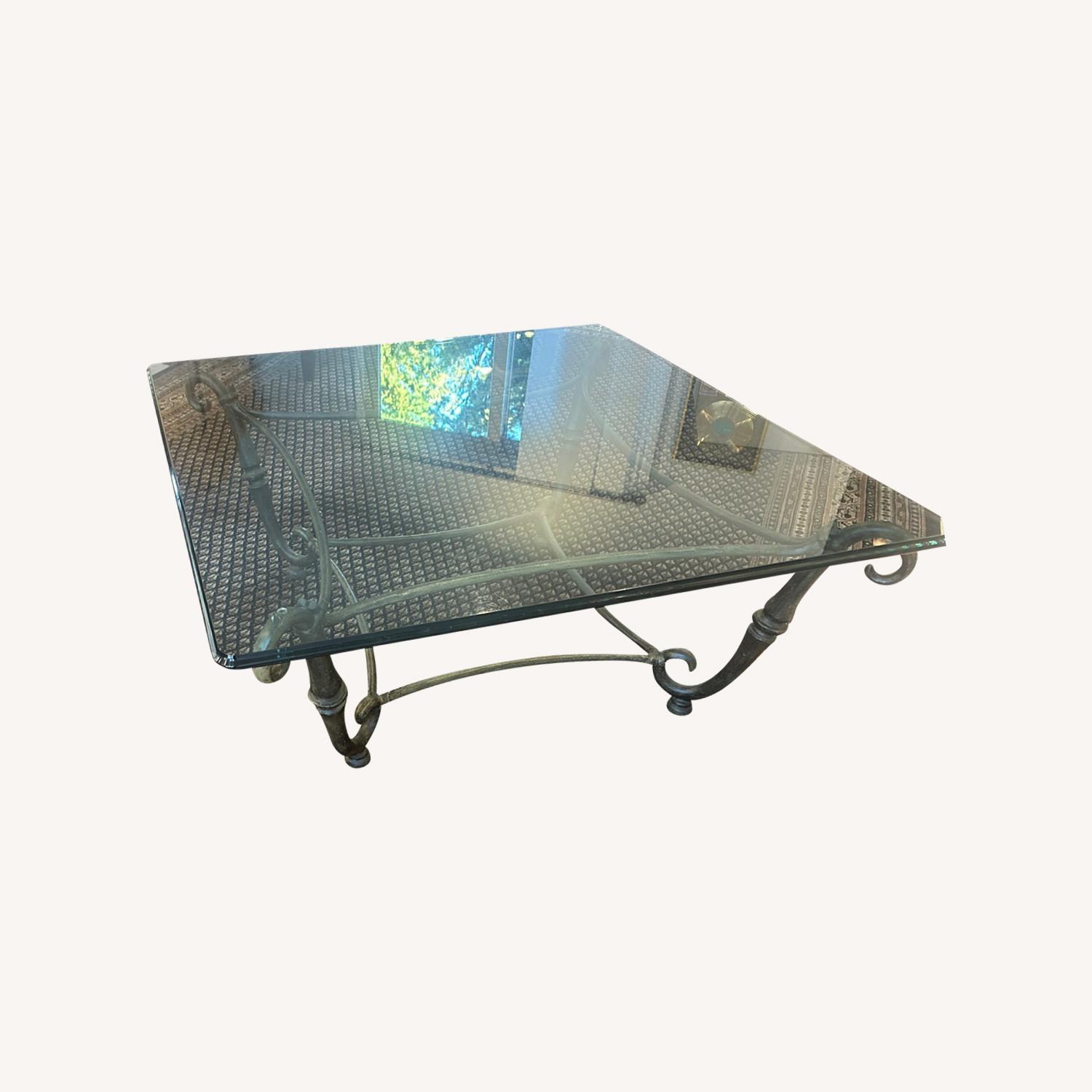 Large Beveled Glass Coffee Table - image-0