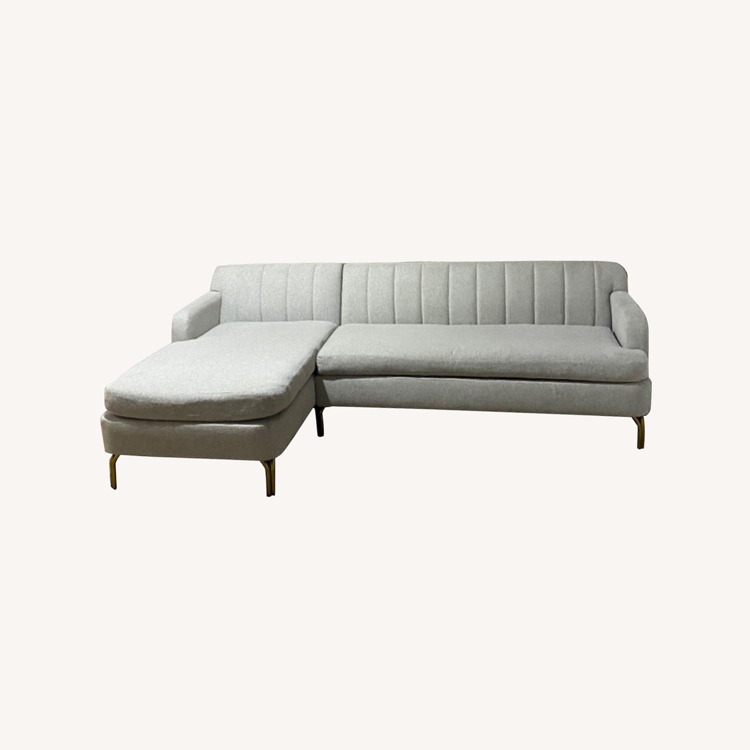 West Elm Dove Gray Sectional - AptDeco