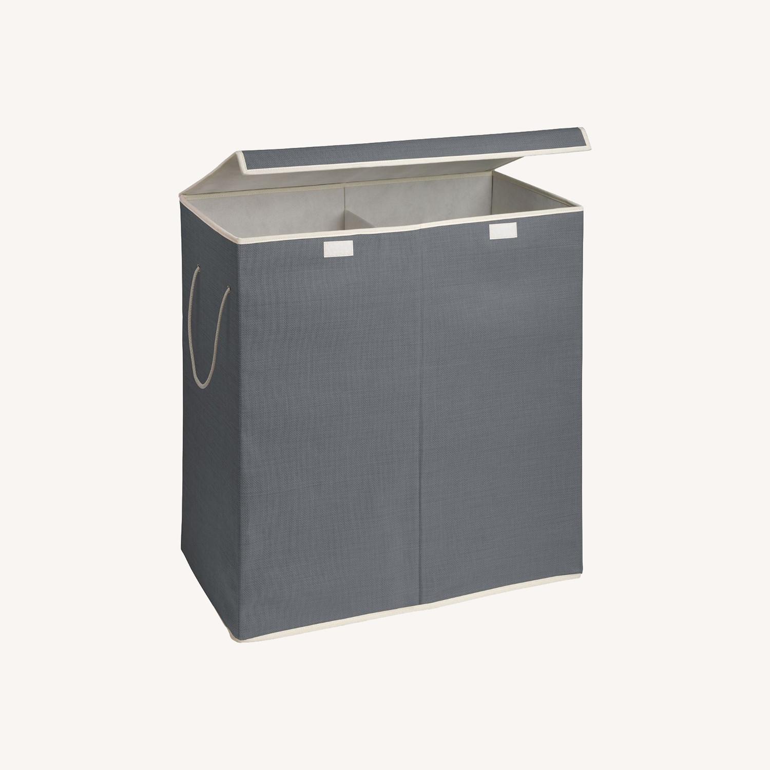 West Elm Dual Compartment Sorting Hamper - image-0