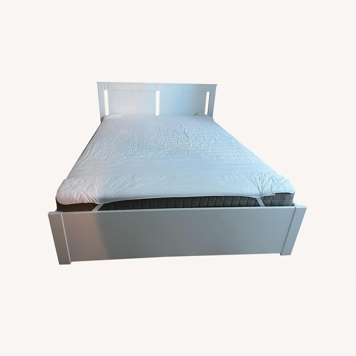 IKEA Queen Bed Frame + Slatted Bed Base - AptDeco