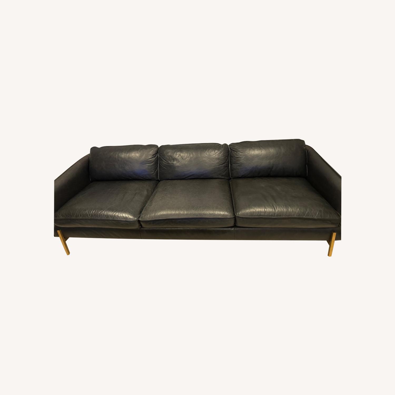 Cb2 Hoxton Black Leather Sofa - AptDeco