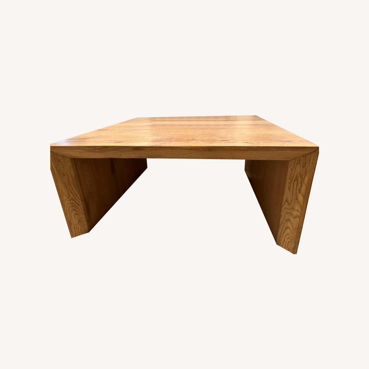 Crate & Barrel Baja Natural Oak Wood 40" Square Coffee Table - image-0