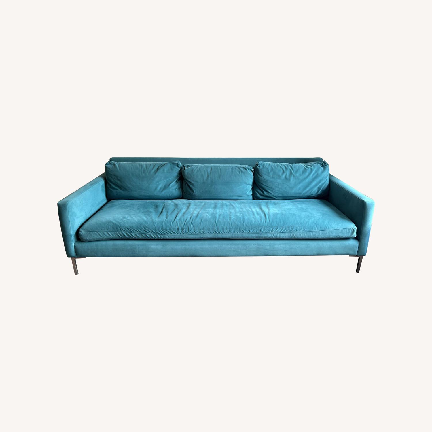 ABC Home Peacock Velvet Sofa - image-0