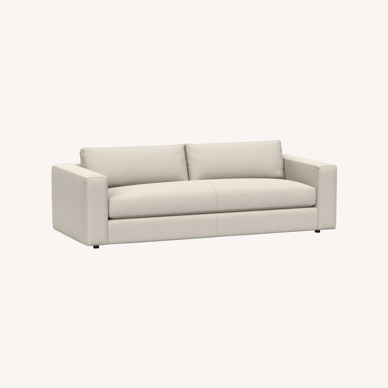 Pottery Barn Carmel Square Wide Arm Leather Sofa - image-0