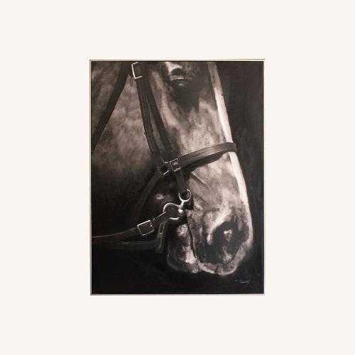 Used Kalalou Horse Oil Painting Side View for sale on AptDeco