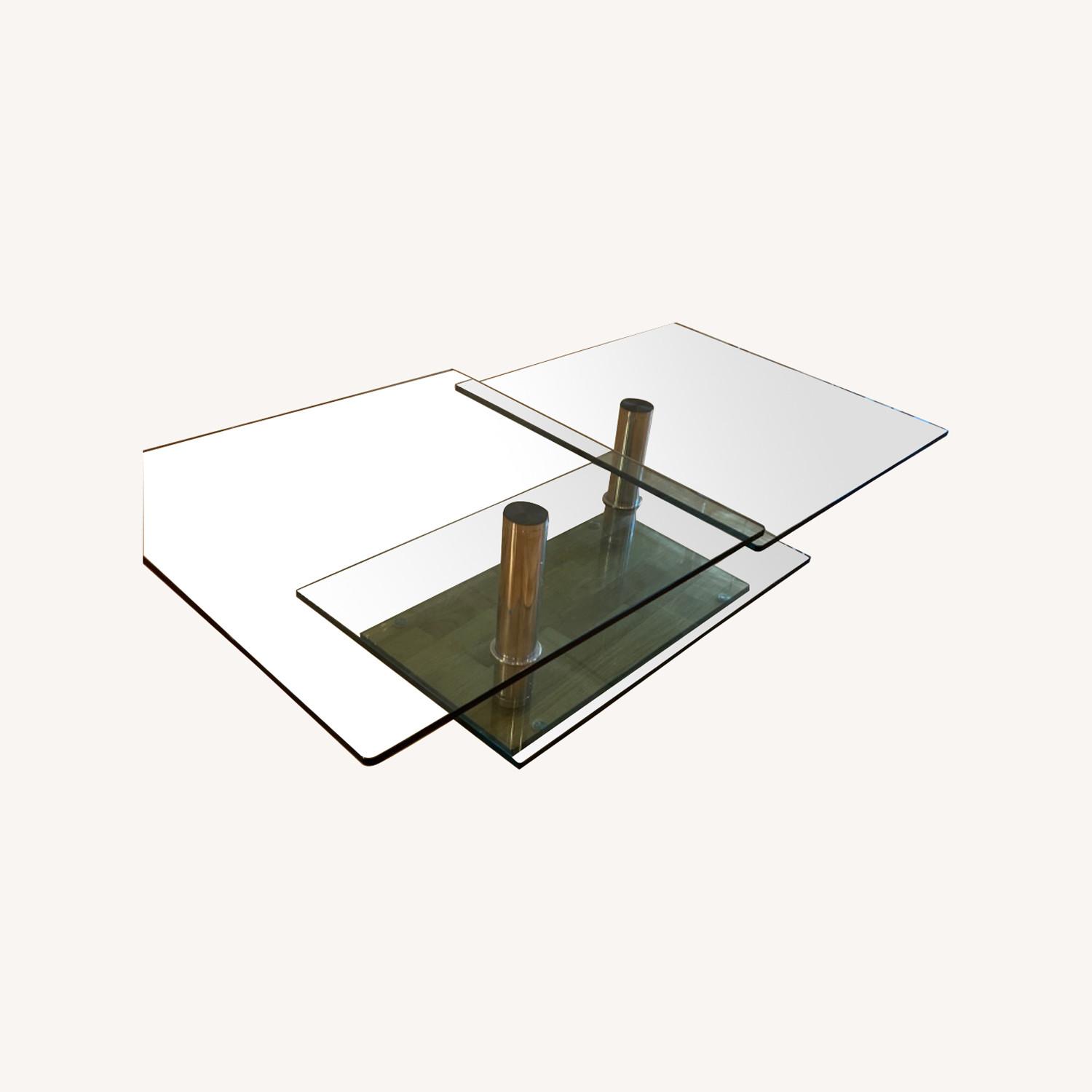 Maurice Villency Glass & Chrome Functional Table - image-0