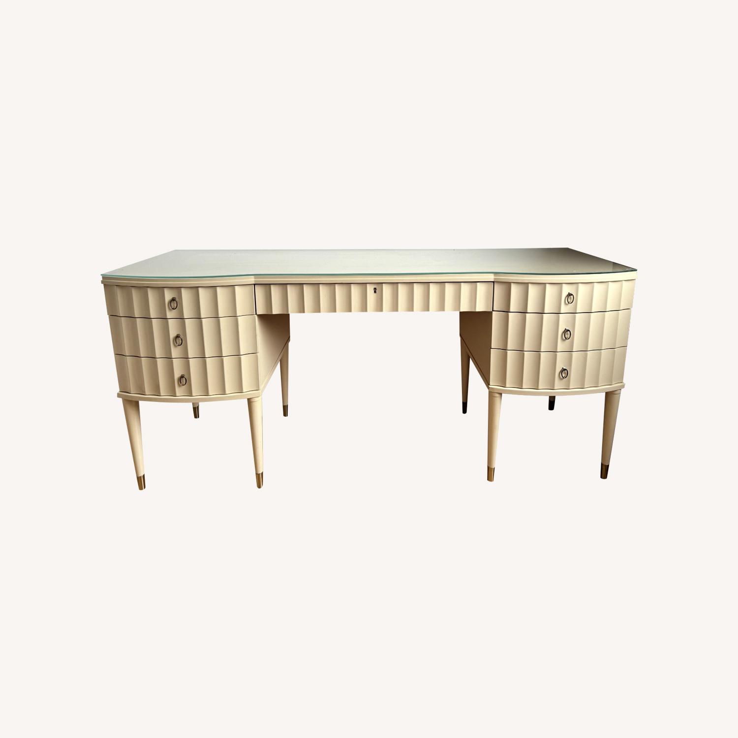 Barbara Barry Ivory White Lacquer Desk - image-0