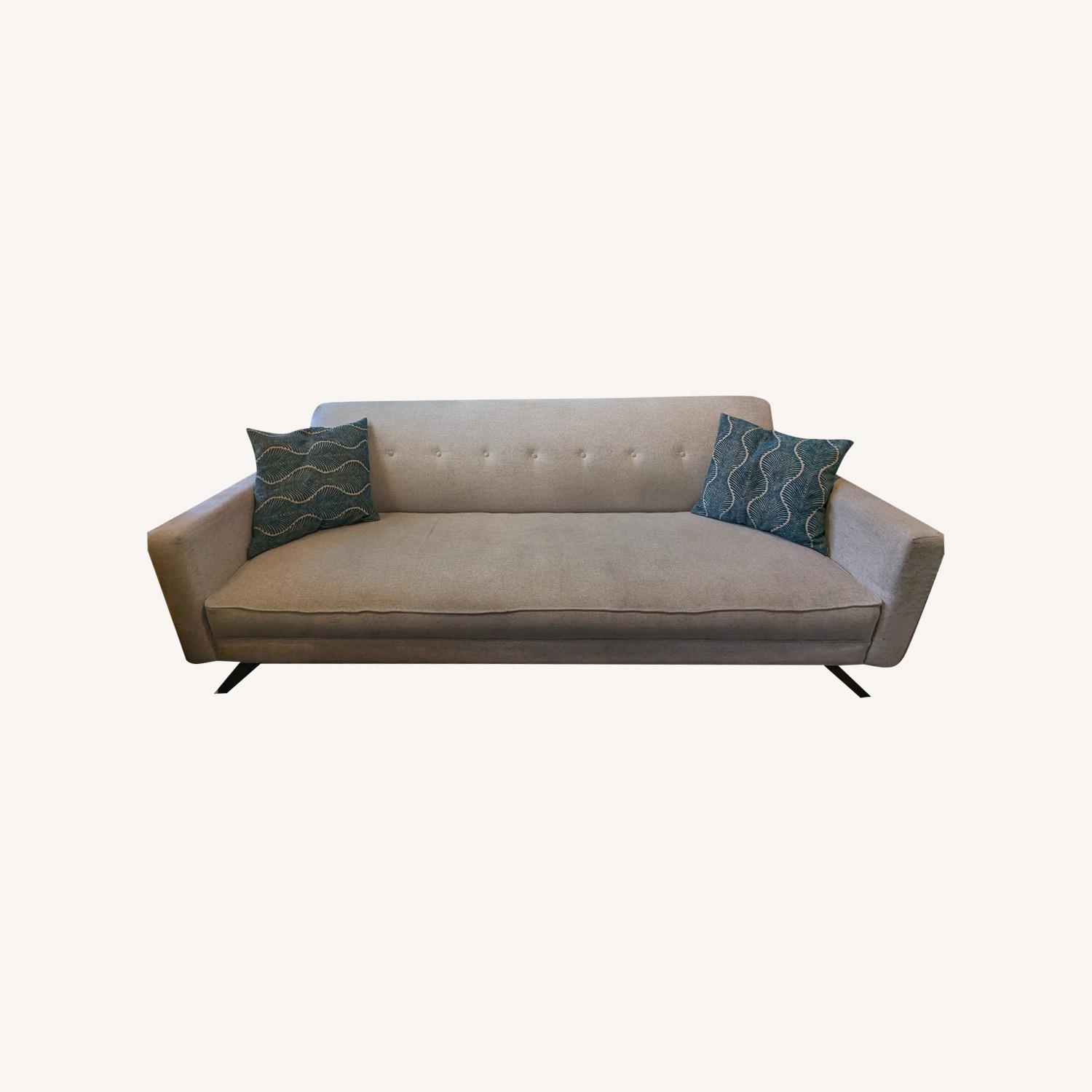 West Elm Pearl Gray Sofa, Deco Weave - image-0