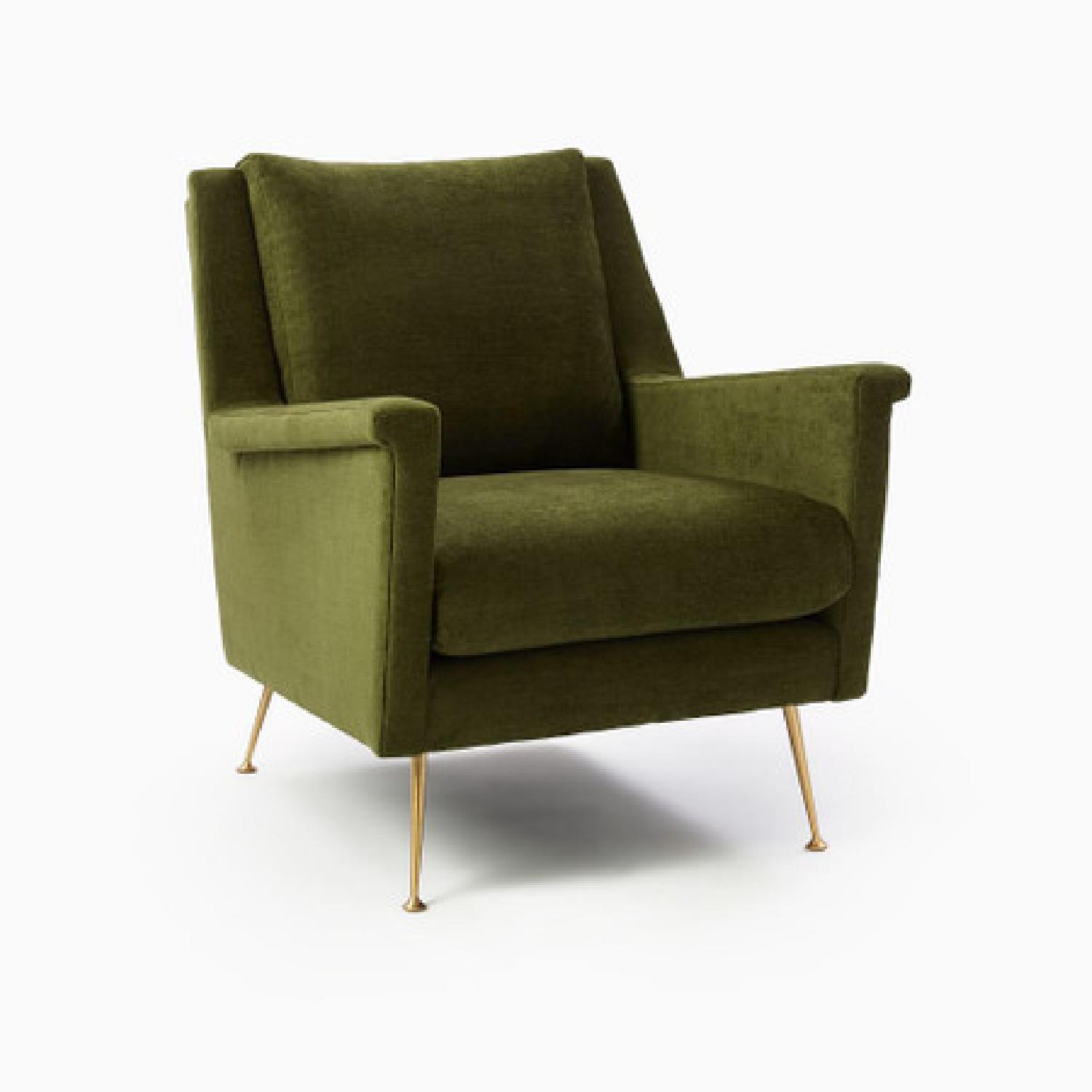 West Elm Green Carlo Mid-Century Chair - image-4