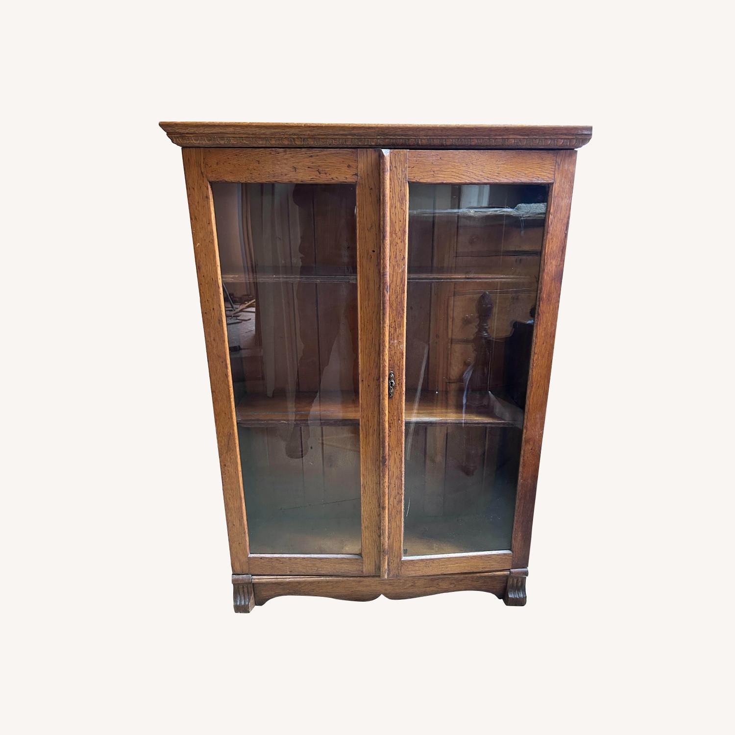 Tall Antique Book Display Case - image-0