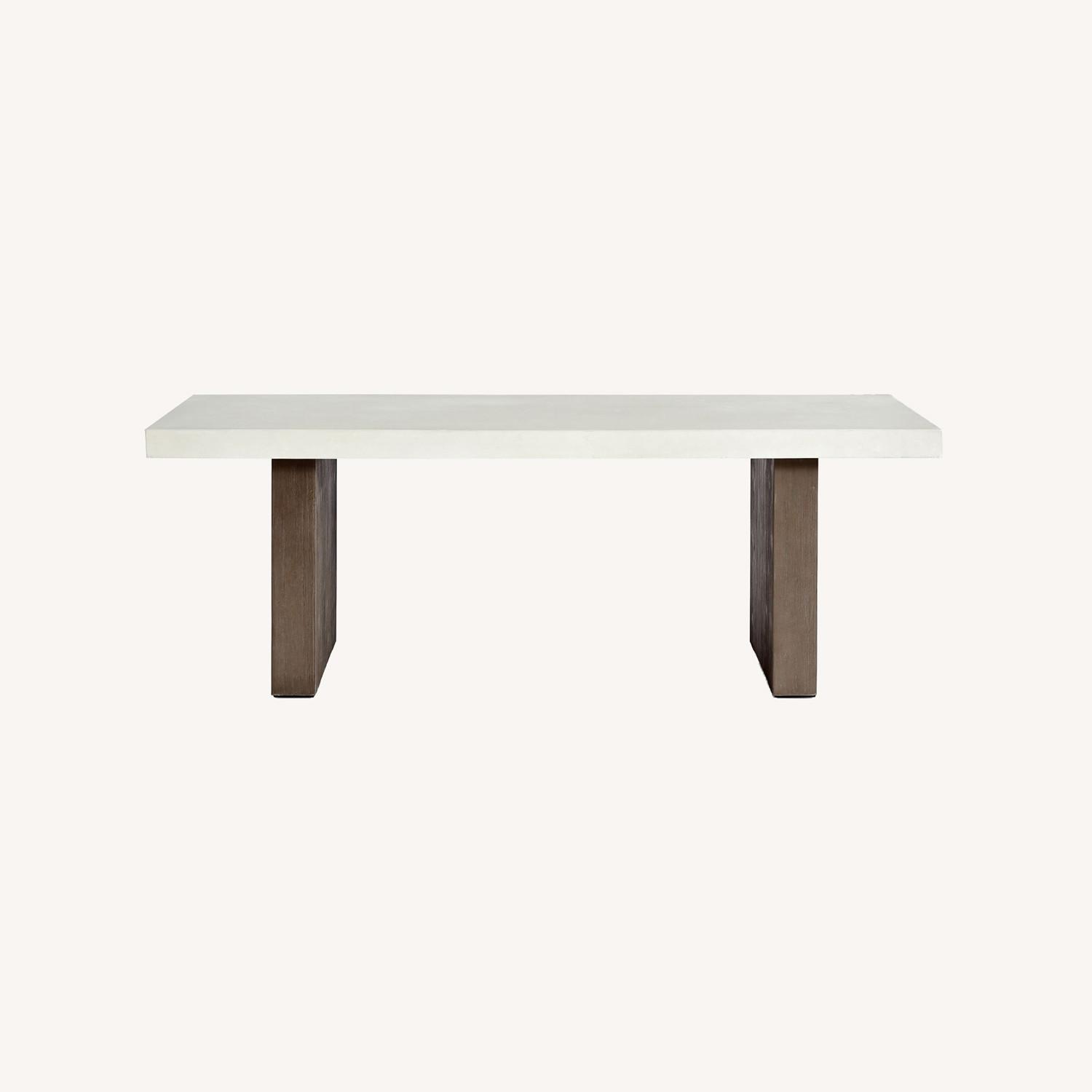 Pottery Barn Pomona Concrete & Rectangular Outdoor Table - AptDeco