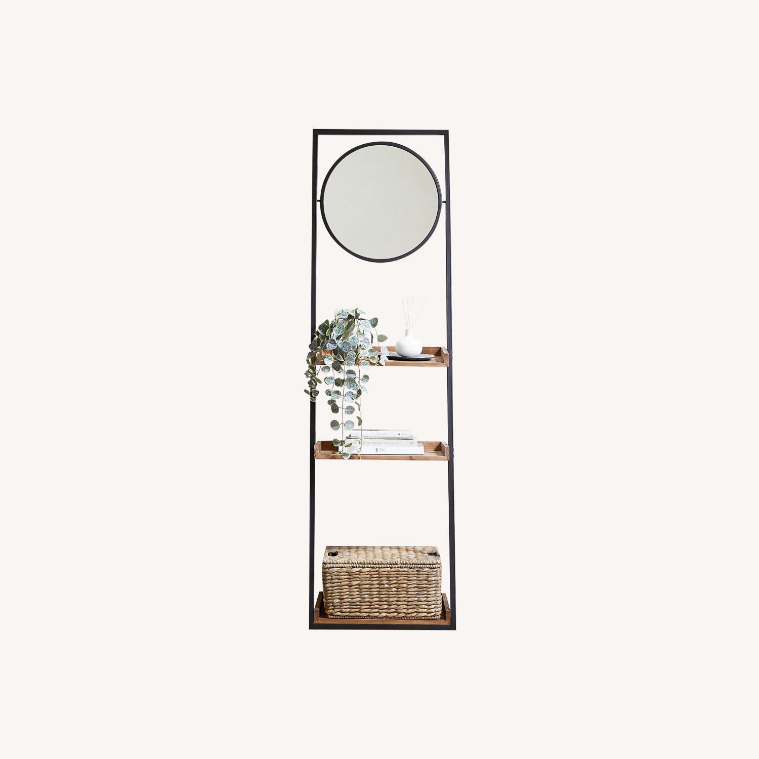 Pottery Barn Ladder Shelf With Mirror - image-0