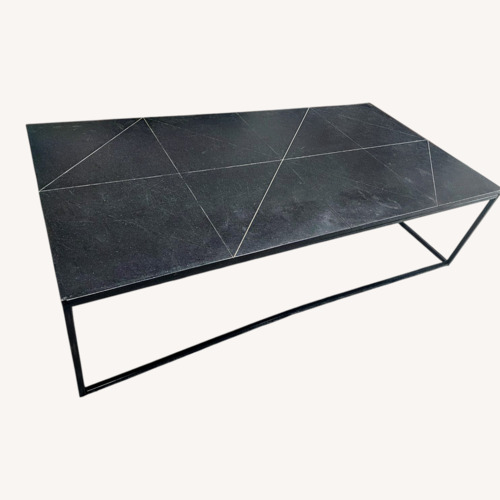Used West Elm Etched Black Granite Coffee Table for sale on AptDeco
