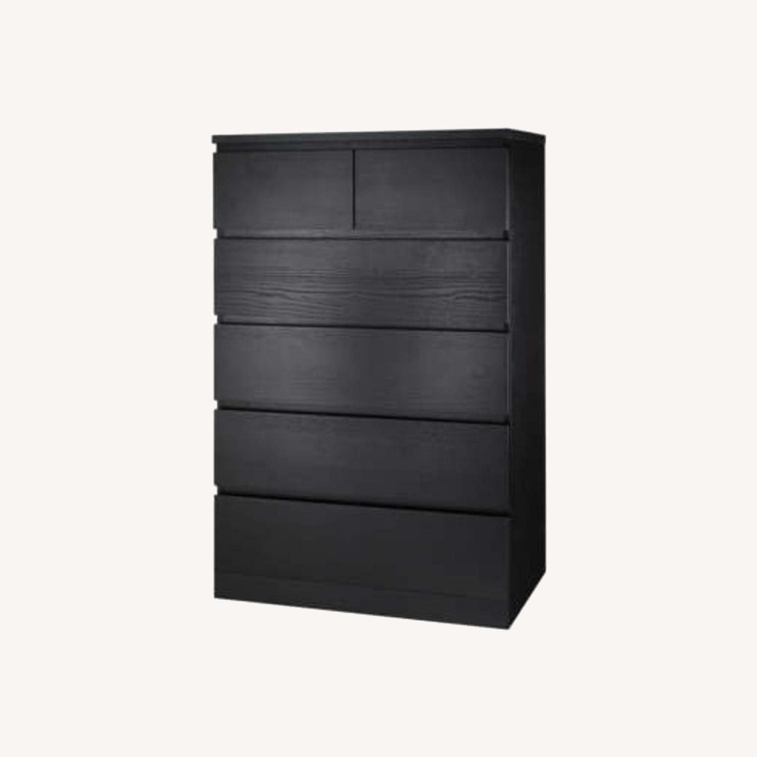 IKEA MALM 6-drawer Dresser, Black - image-0