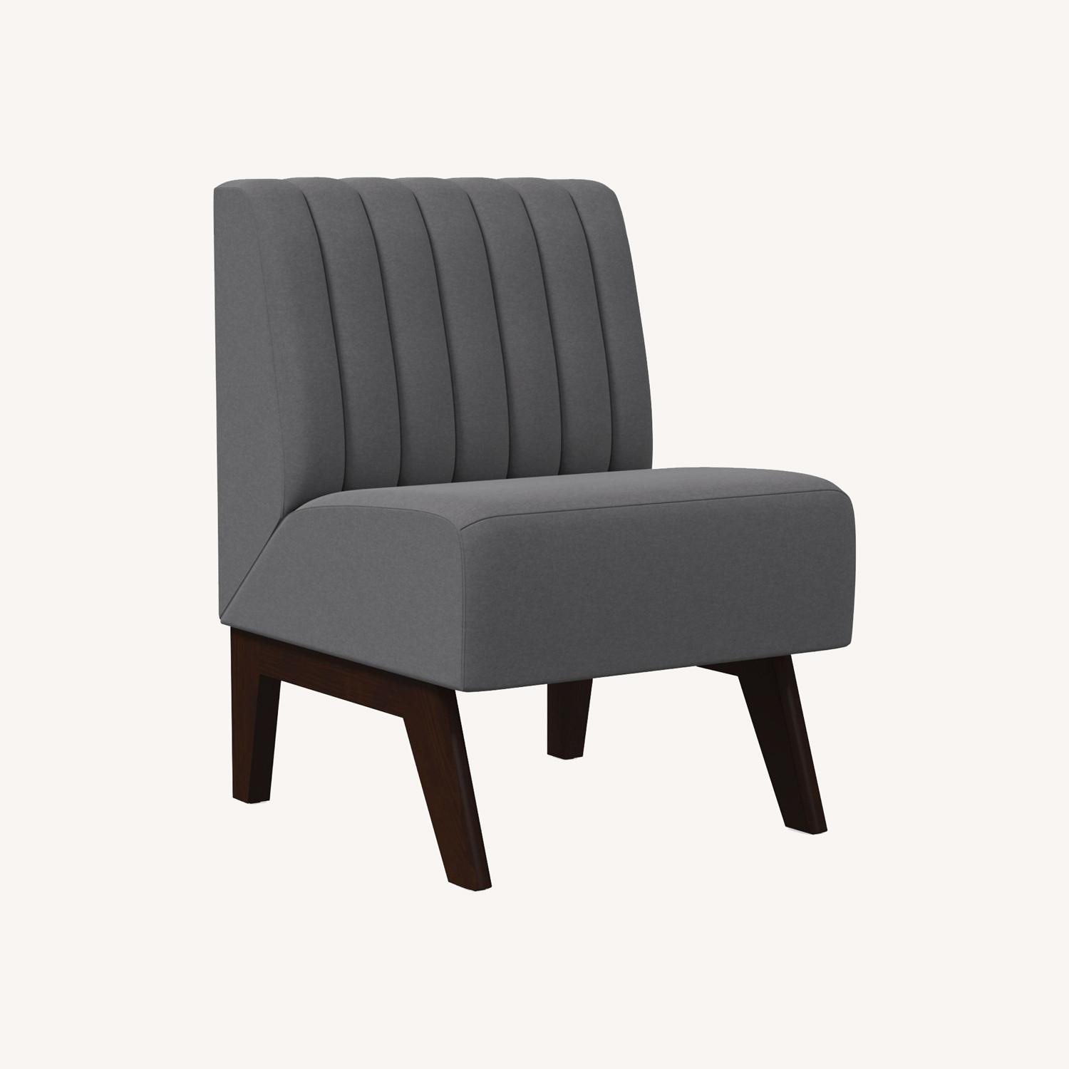 West Elm Novak Banquette -Vertical Channel Tufting - AptDeco