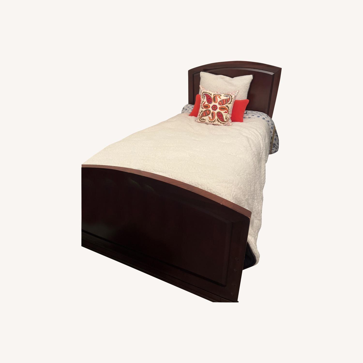 Macy's Mahogany Solid Wood Twin Bed - image-0