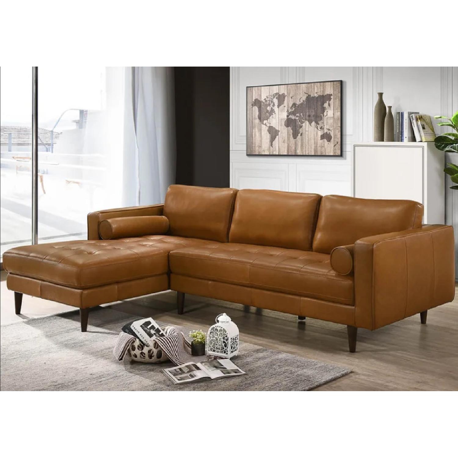 Wayfair 2 -Piece Leather Sectional Lefthand - image-6