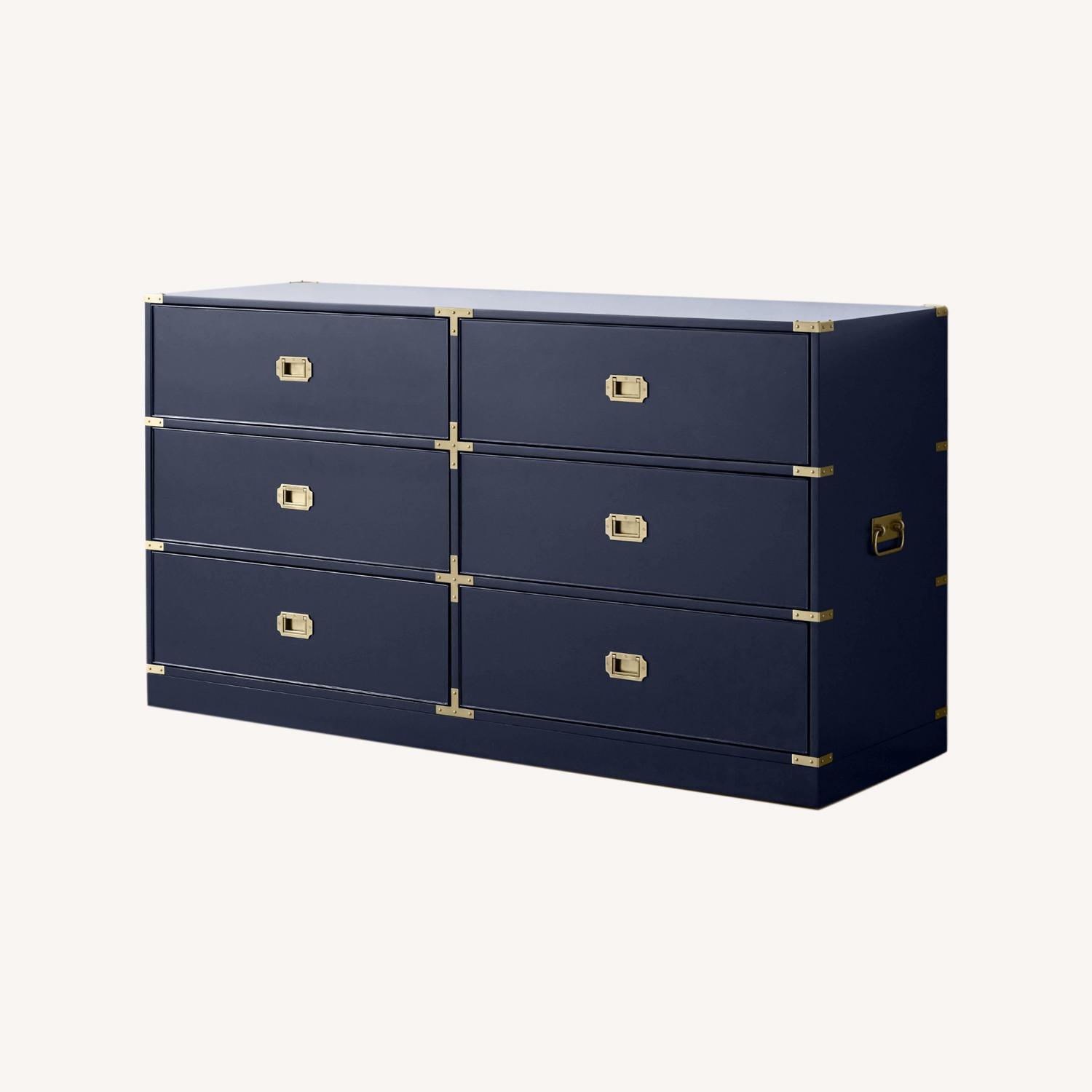 Williams Sonoma Campaign 6-Drawer Dresser, Navy - image-0