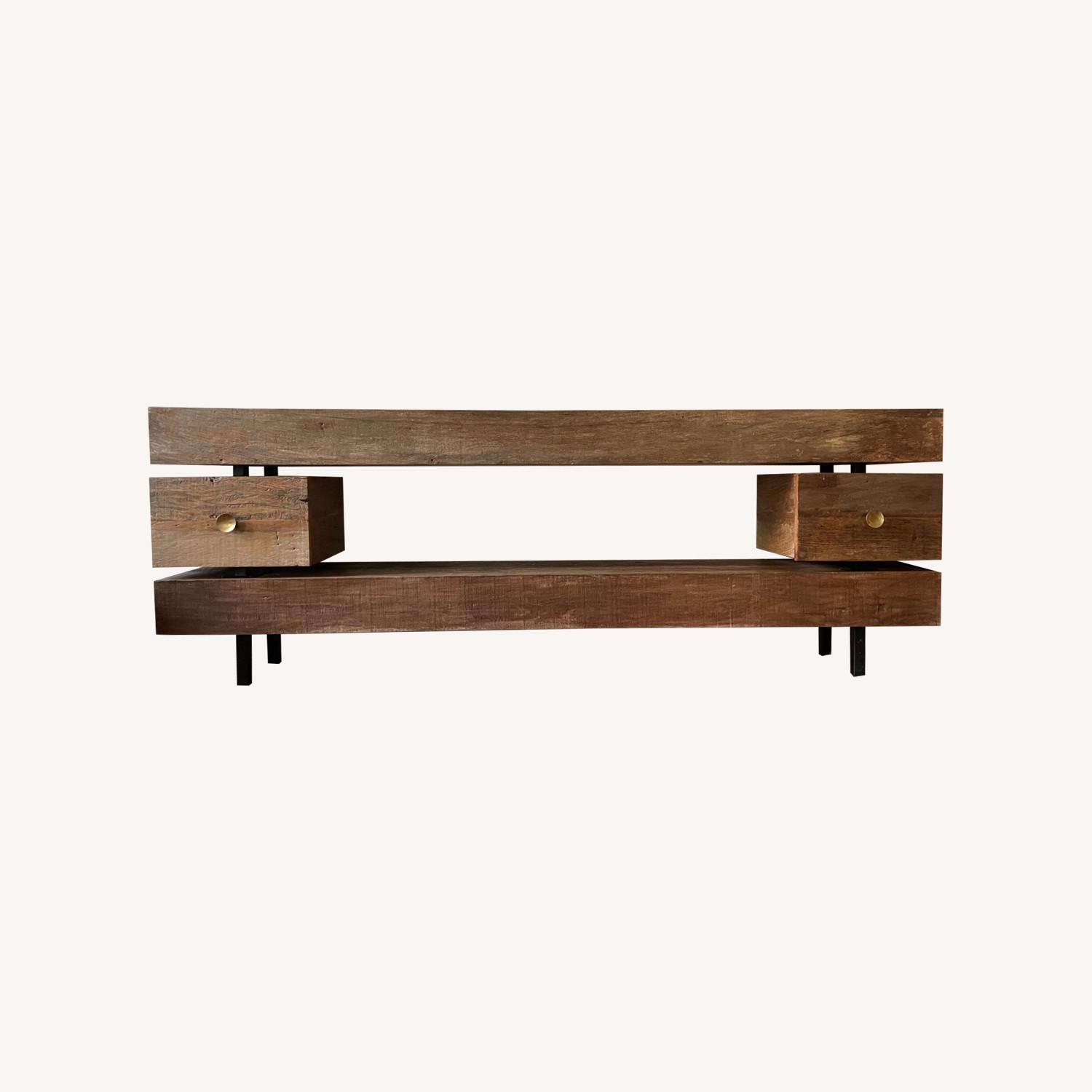 Anthropologie Rustic Wood Console - image-0