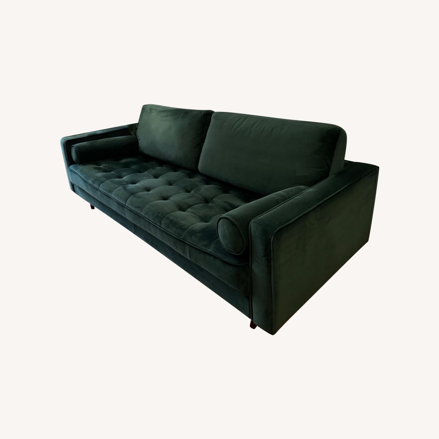 Green Velvet Sofa - image-0