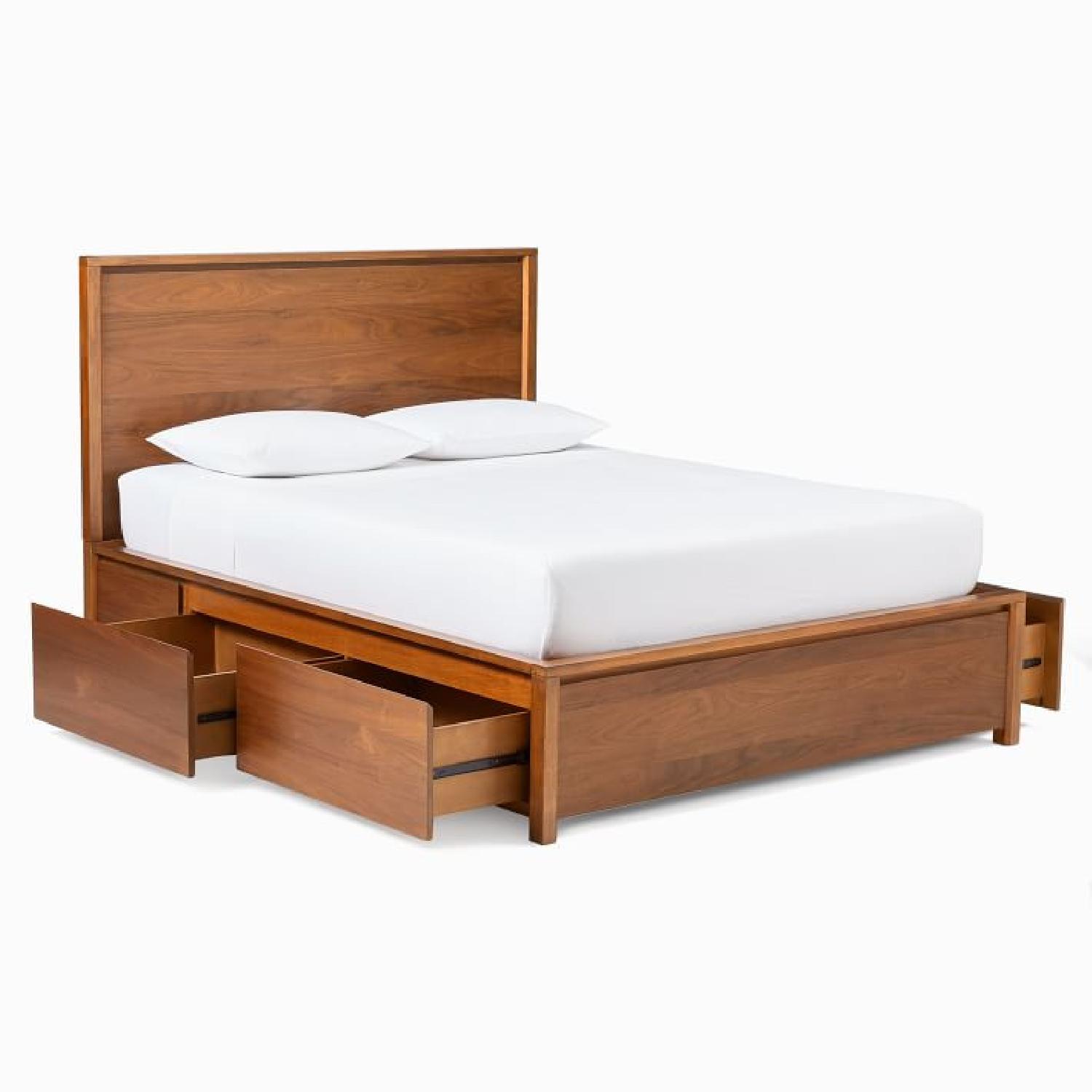 West Elm Ansel Side Storage Bed King Walnut - image-4