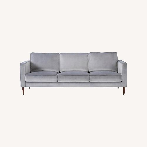Used Living Spaces Gray Velvet Couch for sale on AptDeco