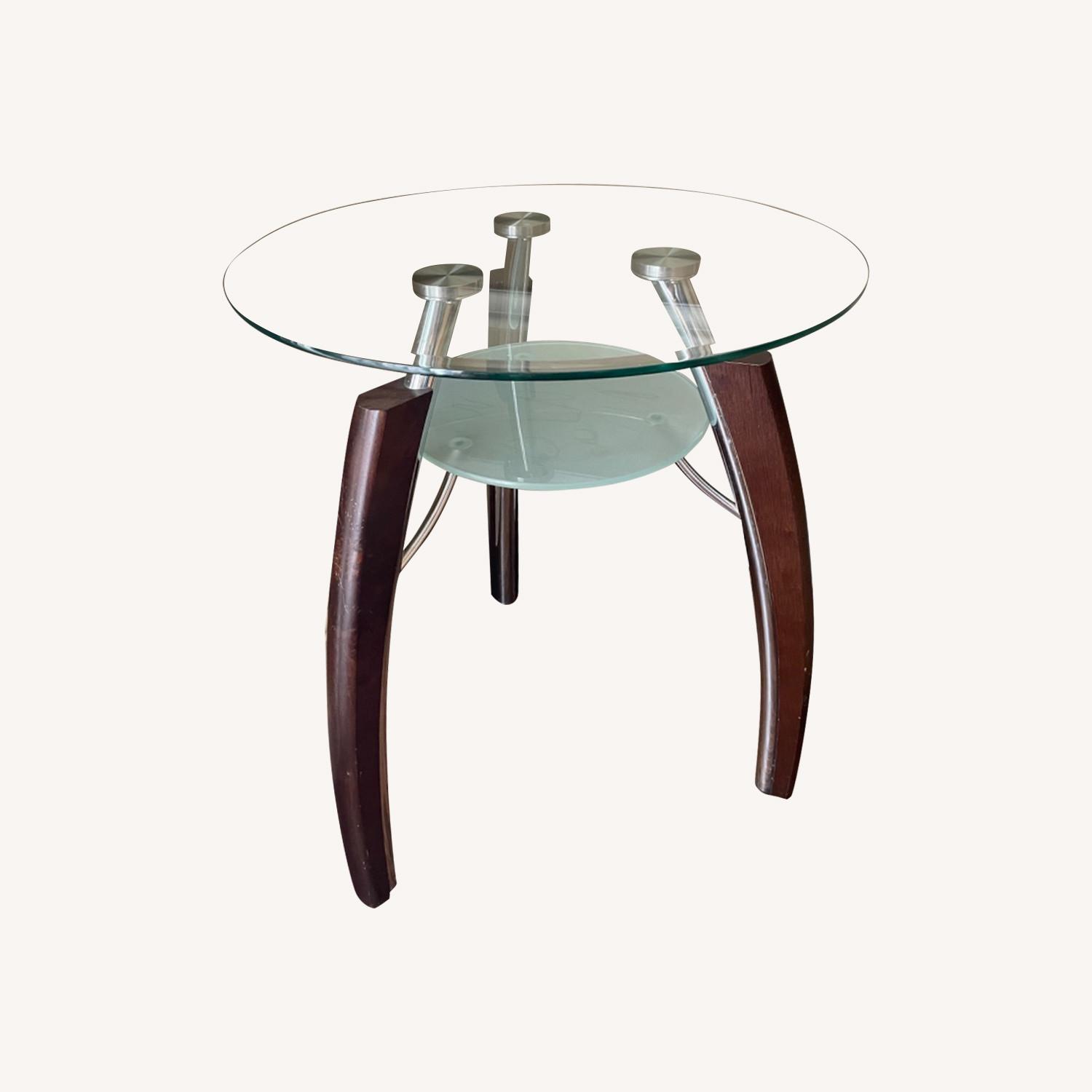 Round Glass Side Table - image-0