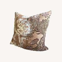 Fine Silk Cut Velvet Pillows Floral in Mocha