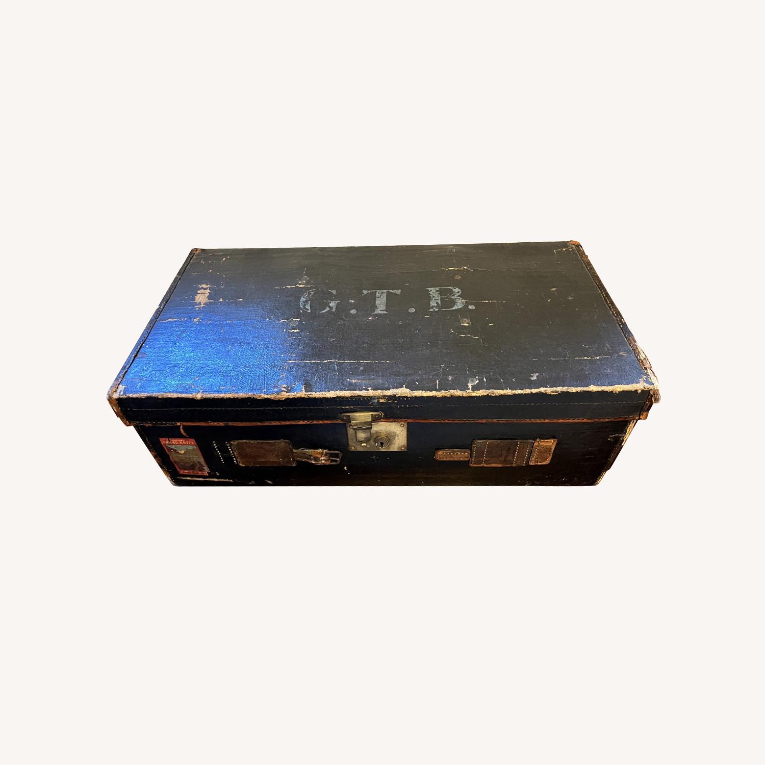 Antique Military Steamer Trunk - image-0