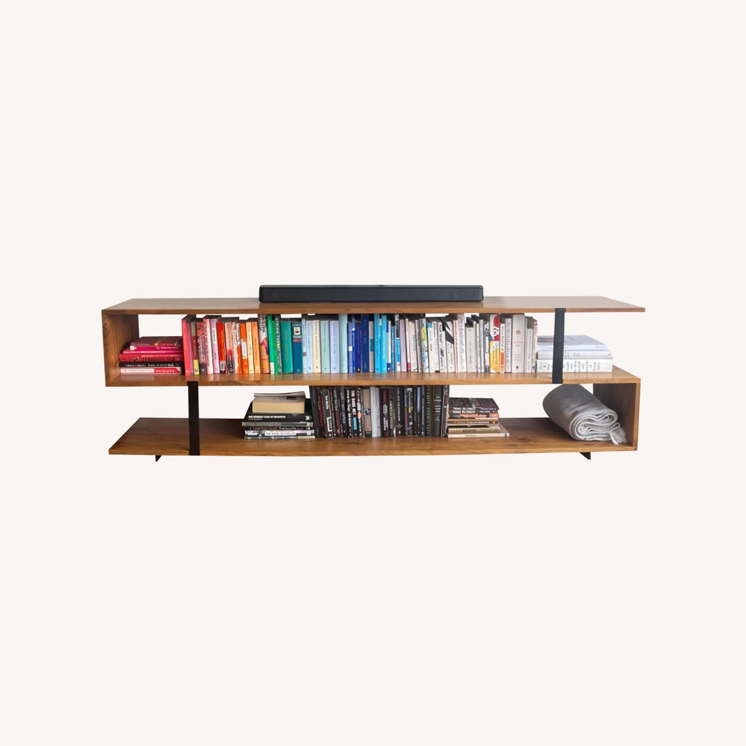 Crate & Barrel Walnut Console - image-0