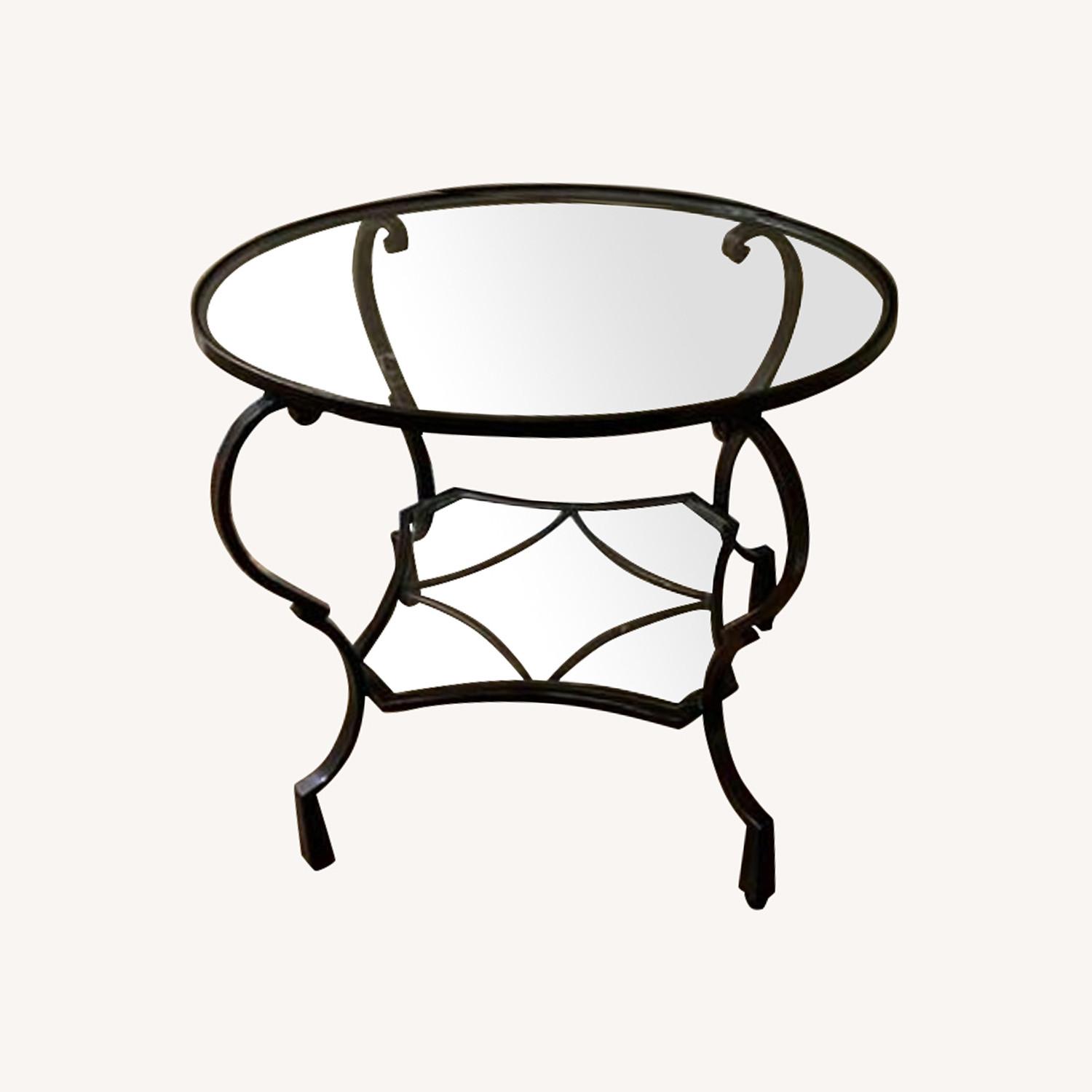 Black Iron Table With Glass Top - image-0