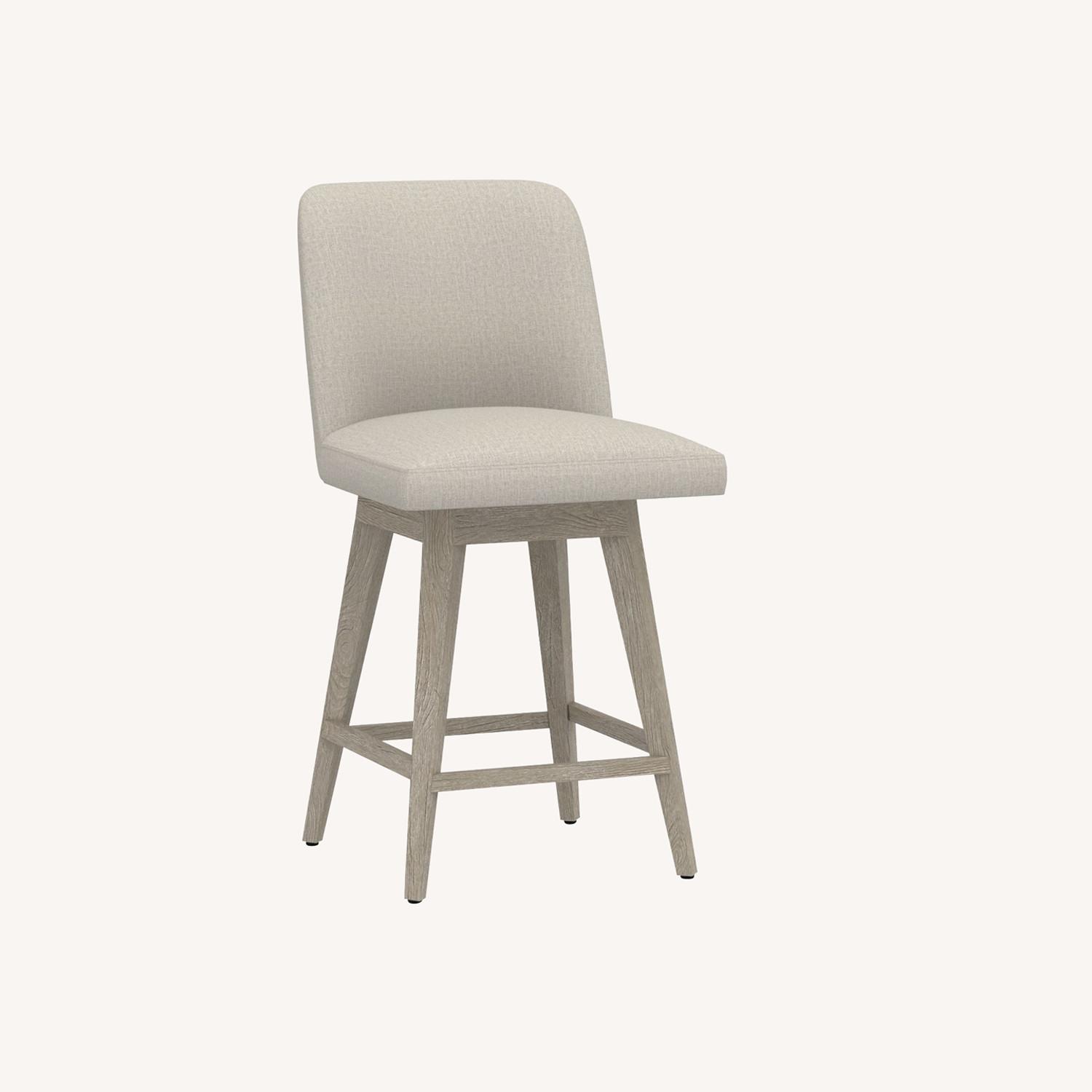 Pottery Barn Layton Upholstered Swivel Stool - image-0