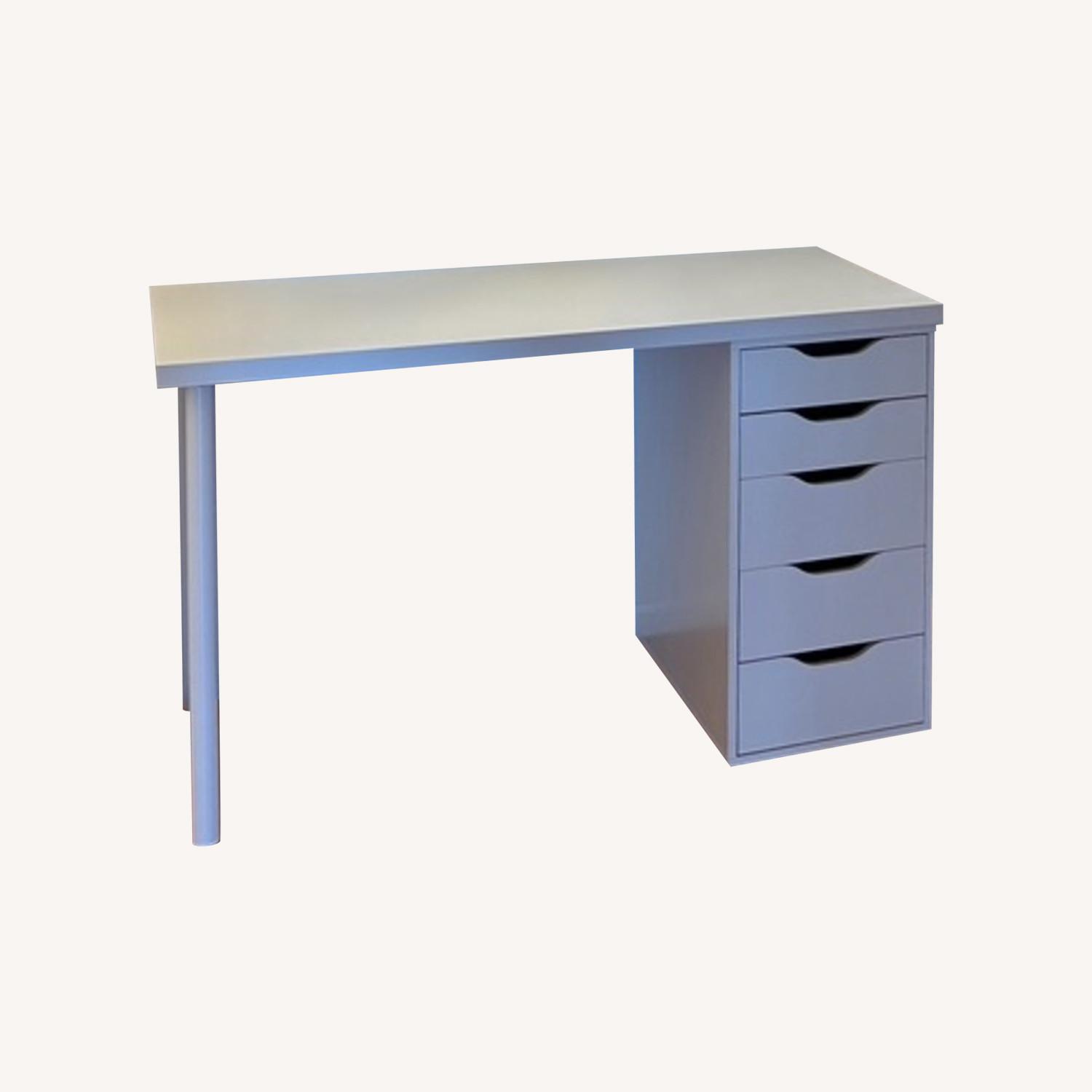 IKEA White Desk with Shelves - image-0