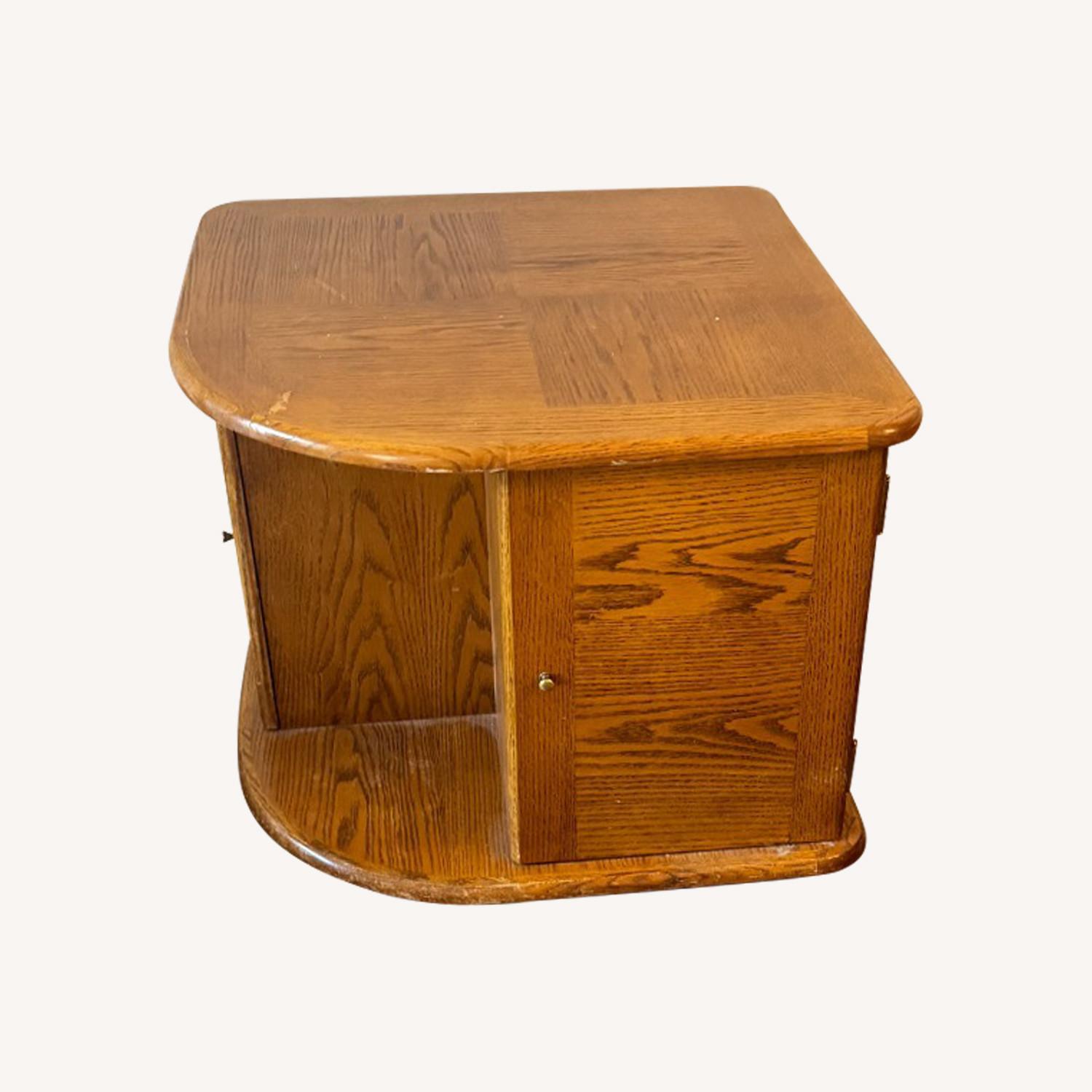Solid Wood End Table With Storage - image-0