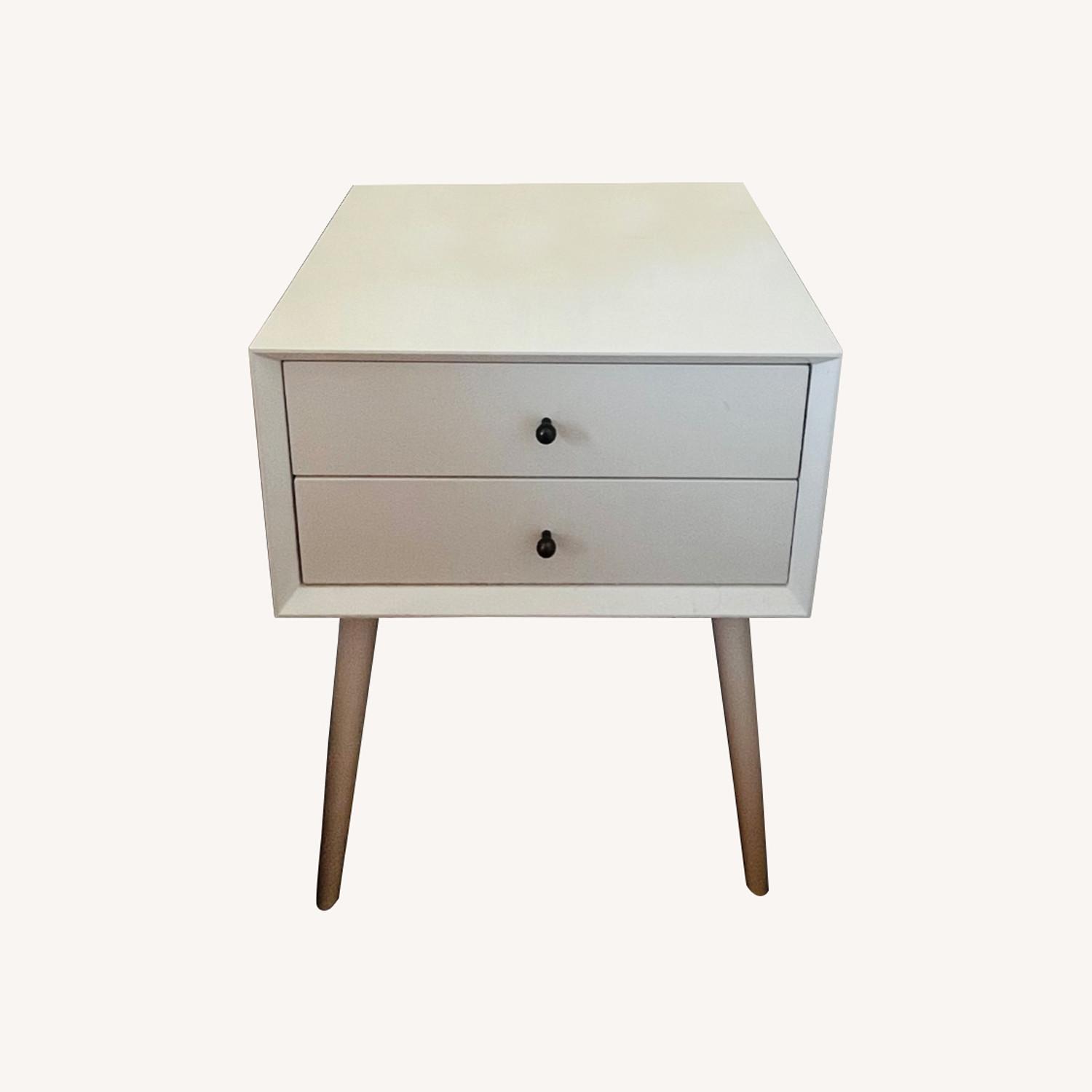 West Elm Mid Century White Lacquer Nightstand - image-0