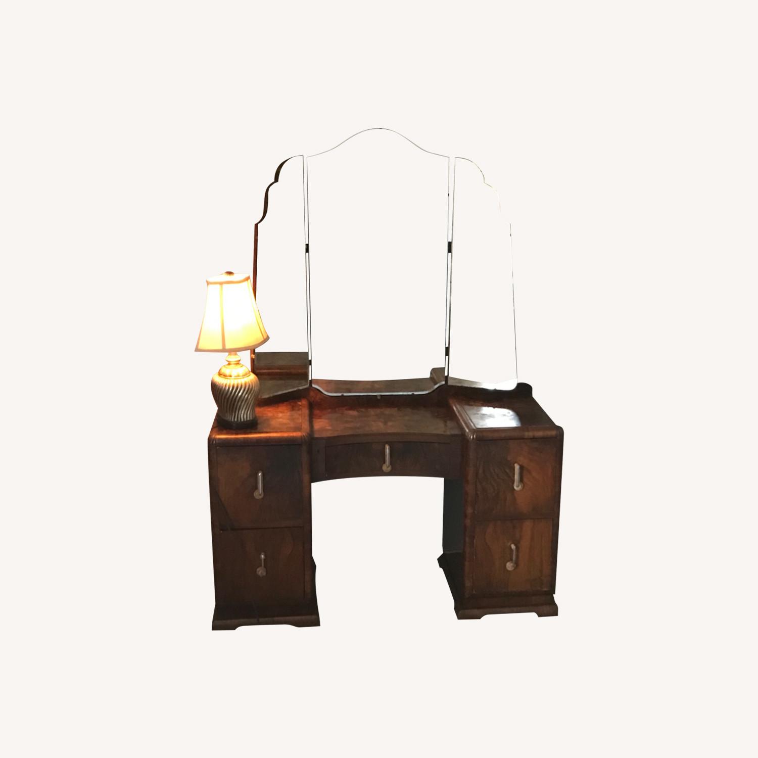 Vintage Vanity With High Quality BI Fold Mirror - image-0