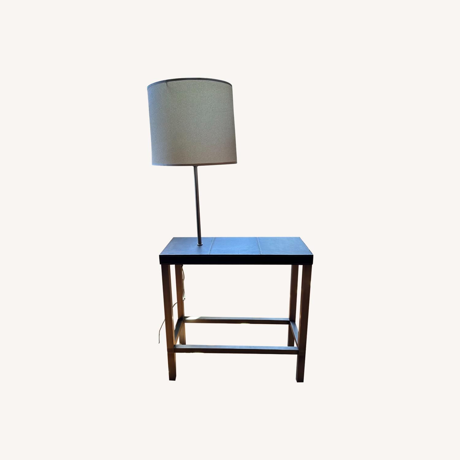Ethan Allen Pair of End Tables with Built-in Lamp - image-0