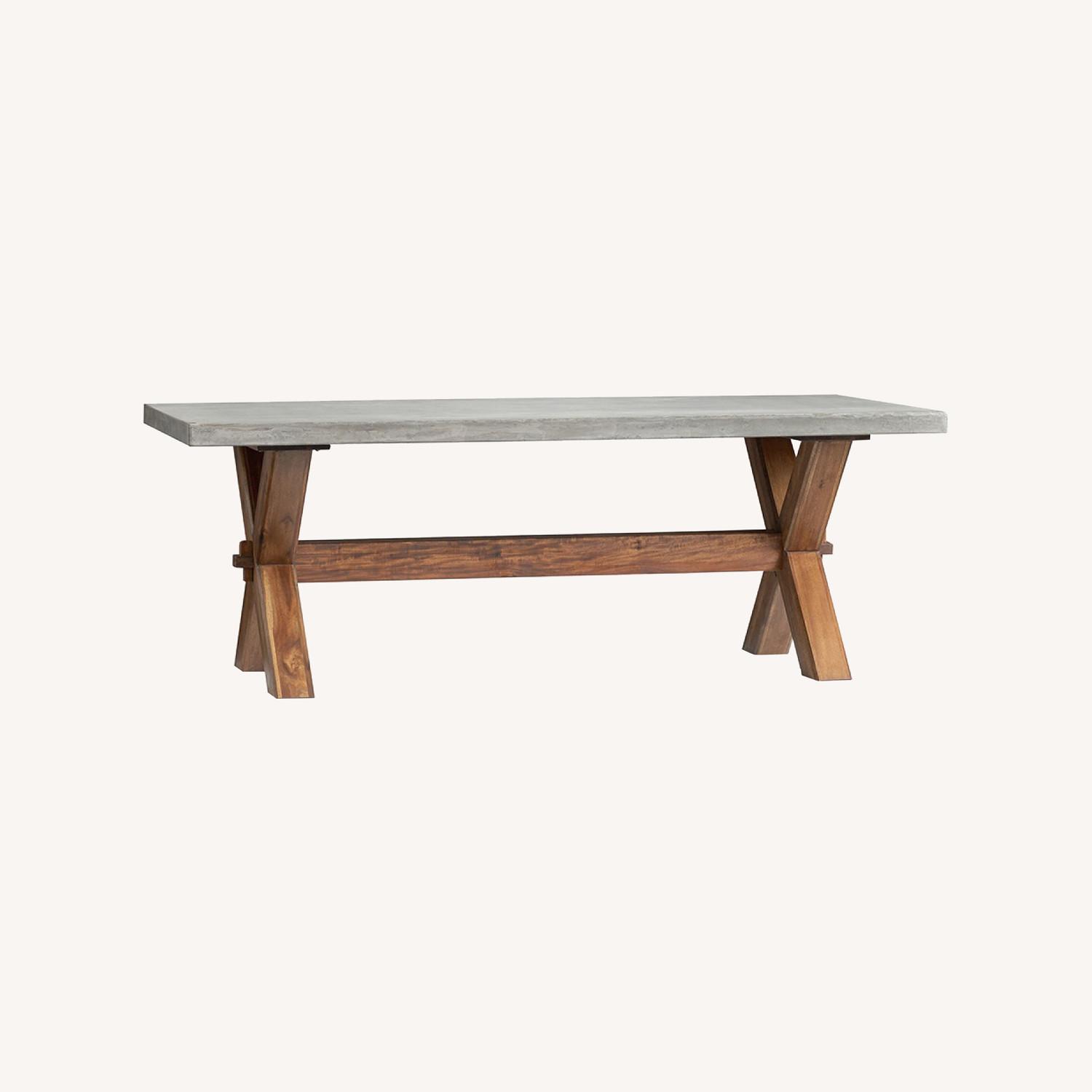 Pottery Barn Outdoor Abbott X Base Concrete Table - AptDeco