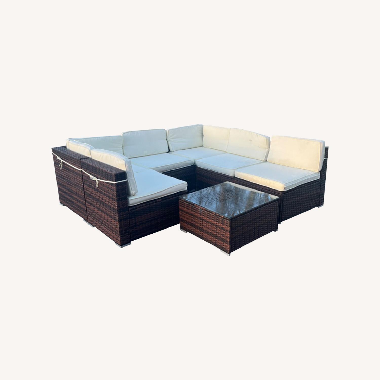 7 piece Wicker Outdoor Patio Sectional Sofa Set - image-0