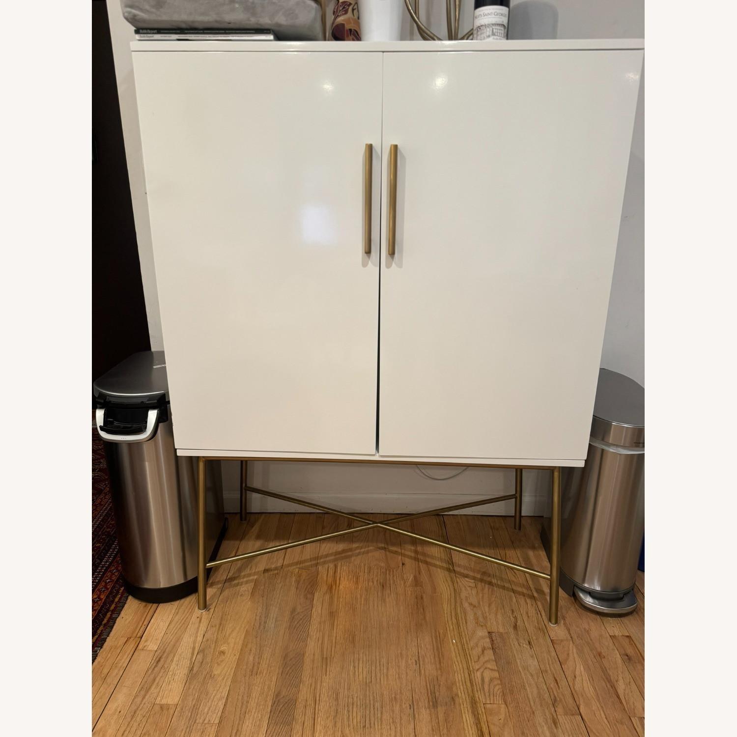 CB2 White Modern Bar Cabinet - image-6
