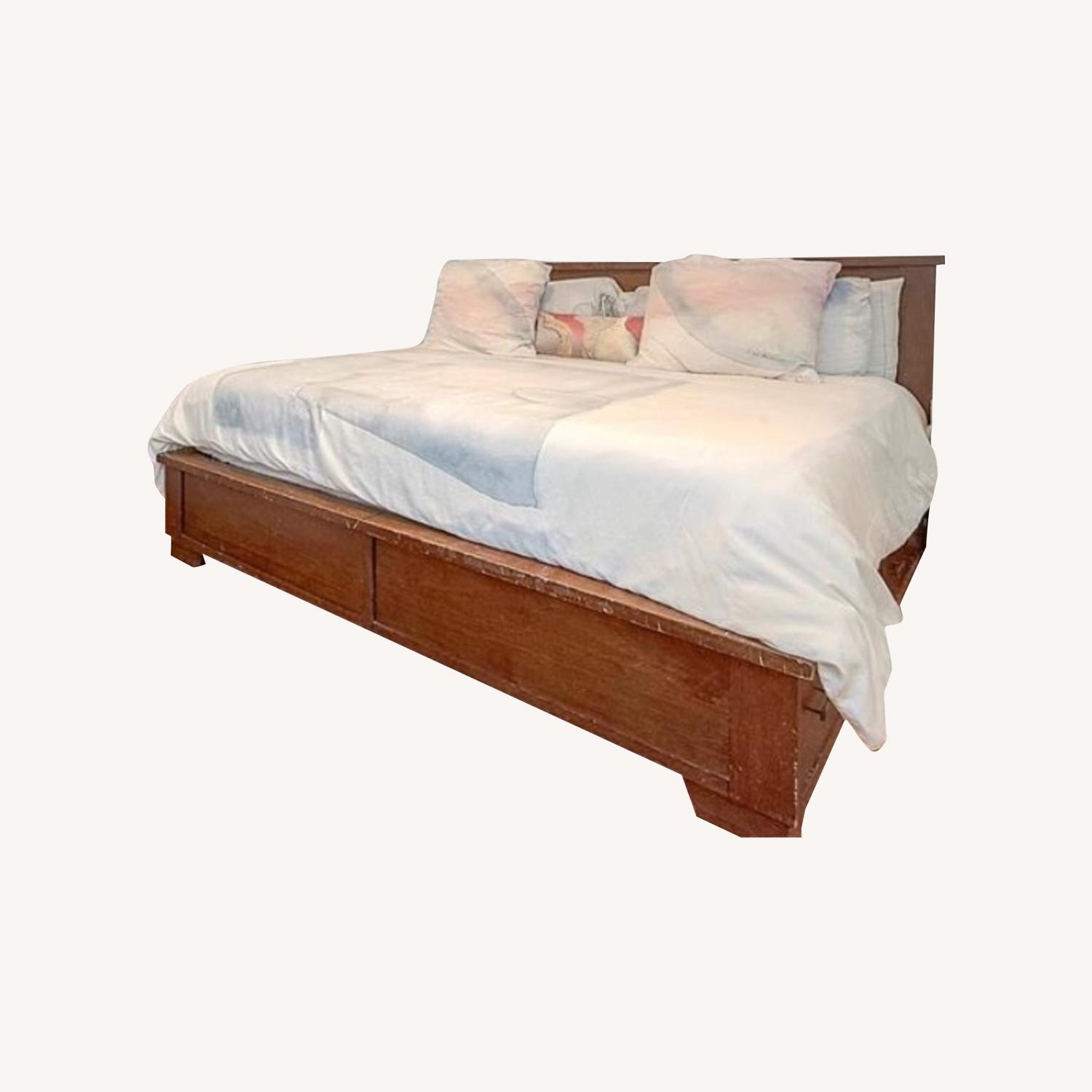 Pottery Barn King-sized Bed with Storage - image-0