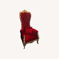 Custom Red Suede Victorian Chairs