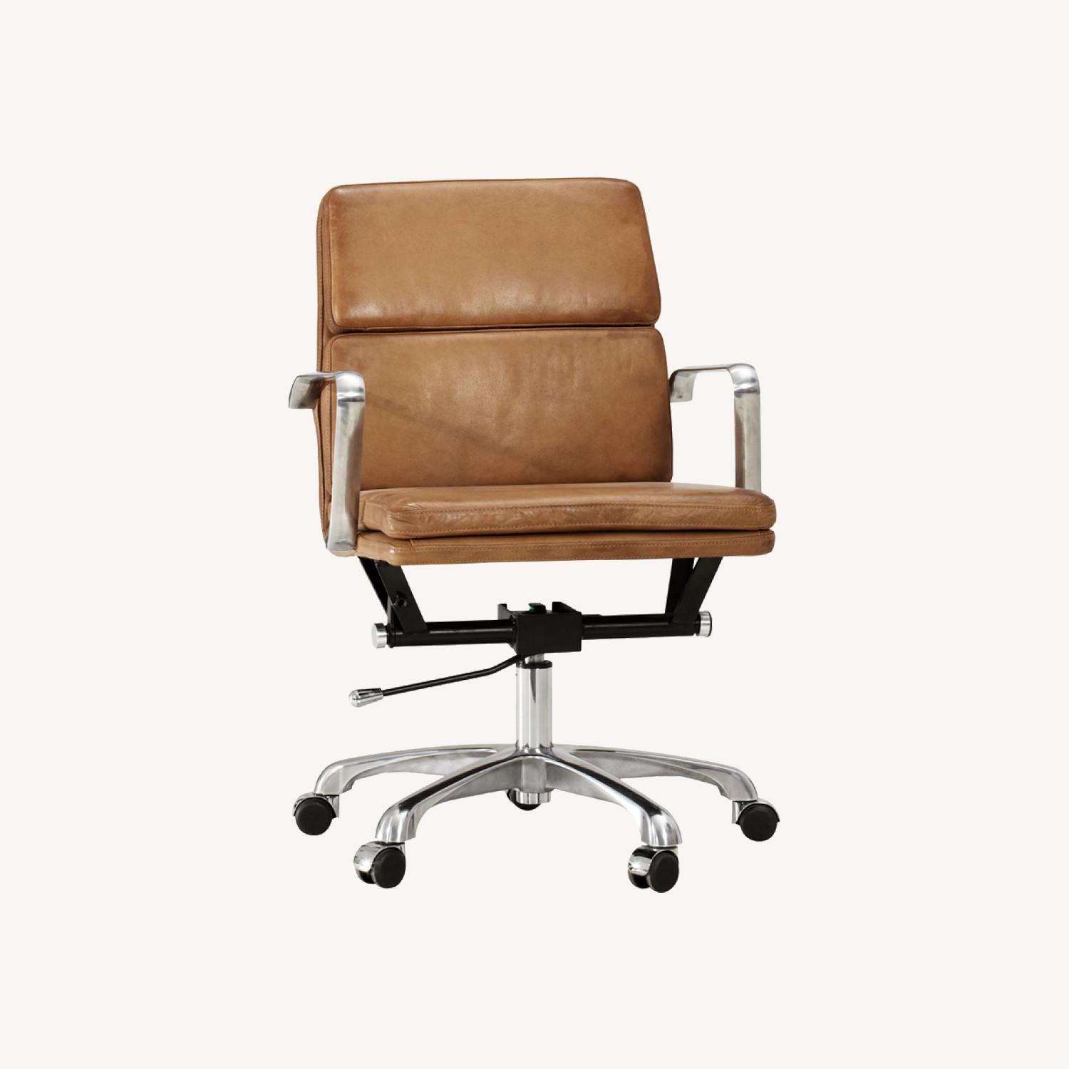 Pottery Barn Nash Leather Swivel Desk Chair - image-0