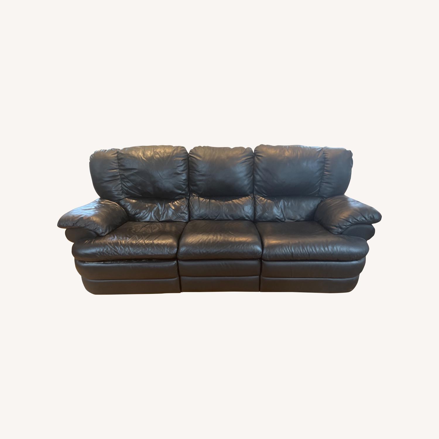 Leather 3 seat Double Recliner Sofa - image-0