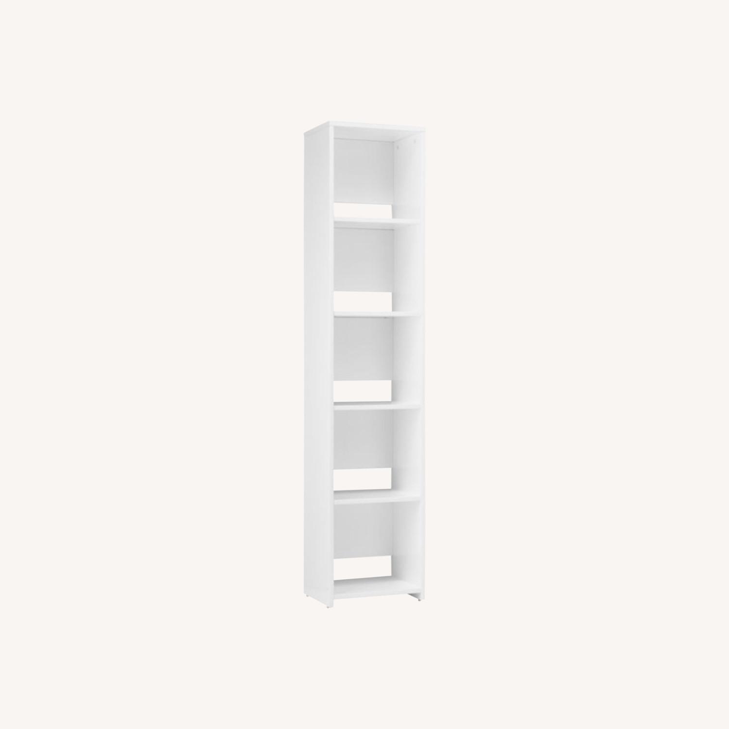CB2 White Lacquer "Getaway," Narrow Bookcase - image-0