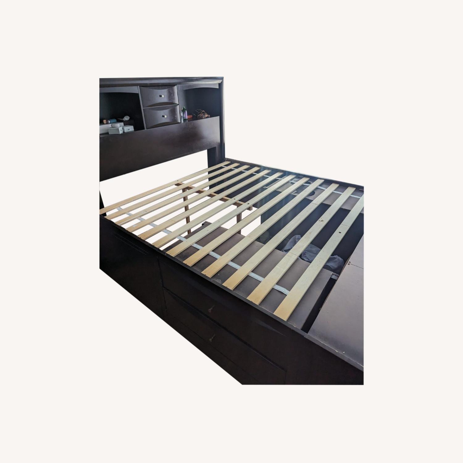 Mahogany Bedframe with Spacious Storage - image-0
