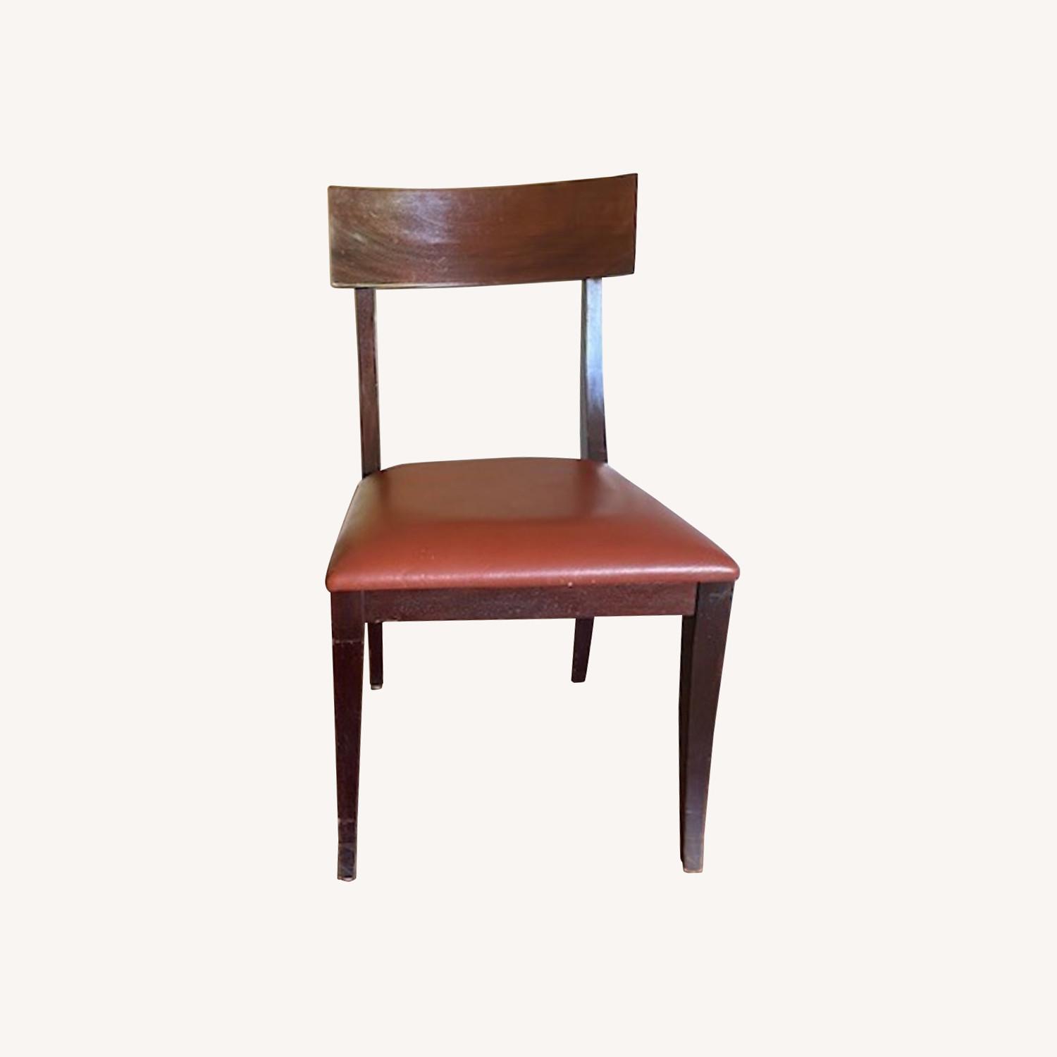 Crate & Barrel Dining Room Chairs with Leather Seat - image-0
