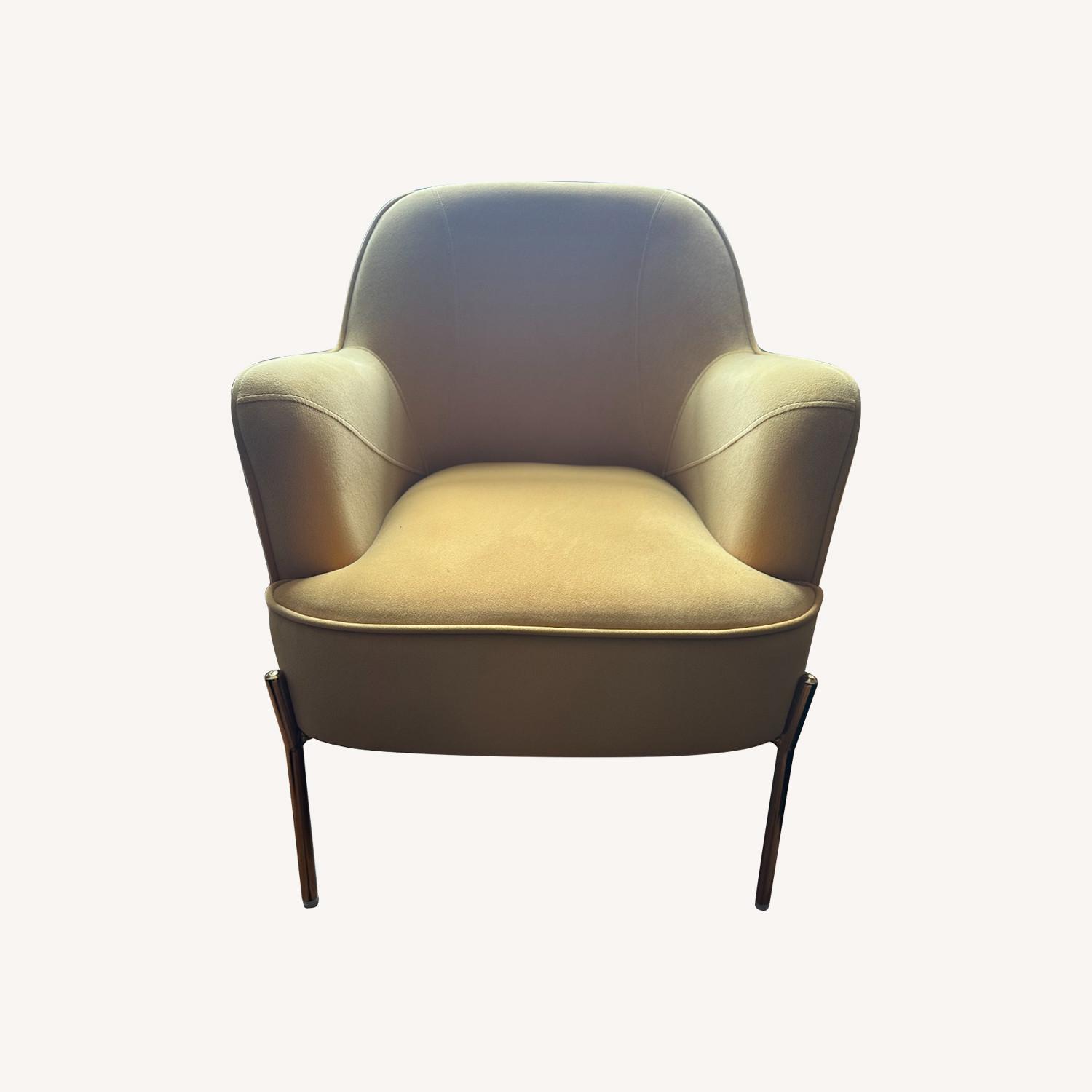 Wayfair Velvet Accent Chair - Mustard Color - image-0